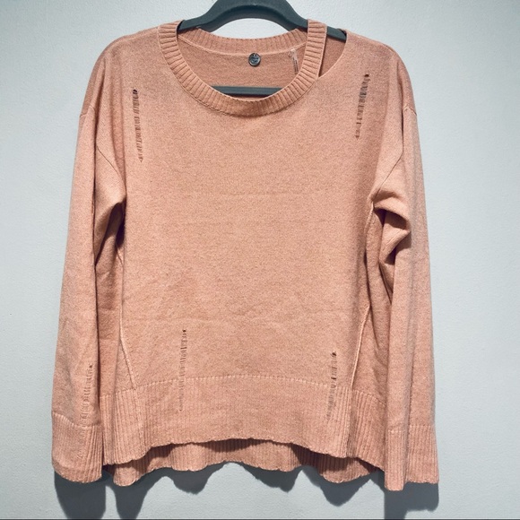 Margaret O’Leary 100% Cashmere Long Sleeve Distressed Sweater Size XS S